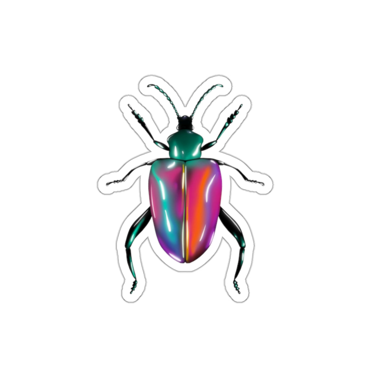 Neon Beetle Sticker