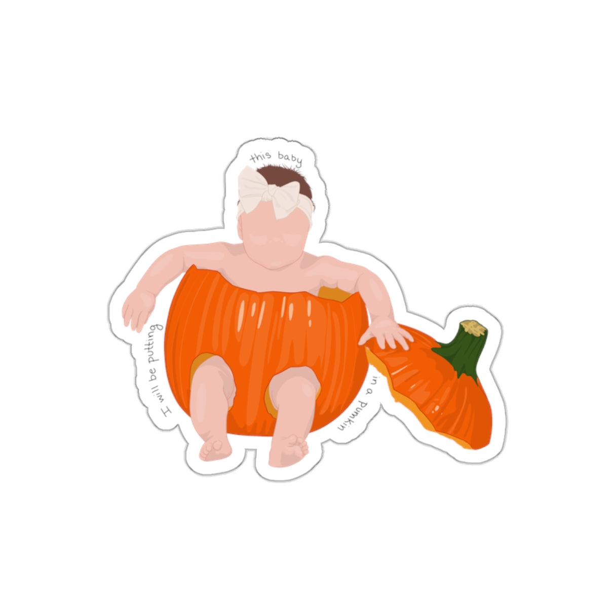 Baby in a pumpkin sticker